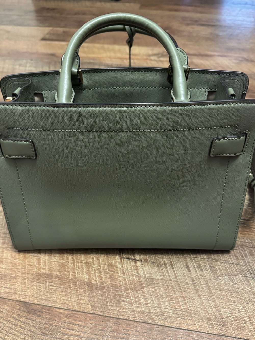 Michael Kors Rayne Olive Green Saffiano Leather Satchel - Picture 7 of 8